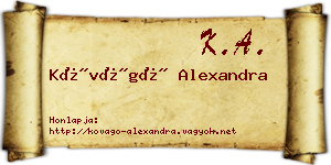 Kővágó Alexandra névjegykártya
